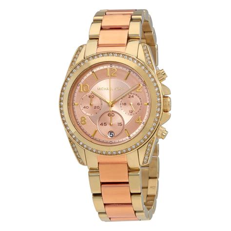 Michael Kors Blair Chronograph Rose Dial Ladies 